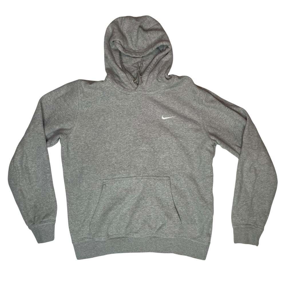 Nike Center Swoosh Hoodie Gray Pullover Sweatshirt Men’s Large